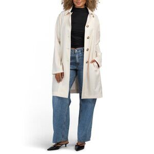 ICONS BY CINZIA ROCCA Ivory Wool Blend Overcoat